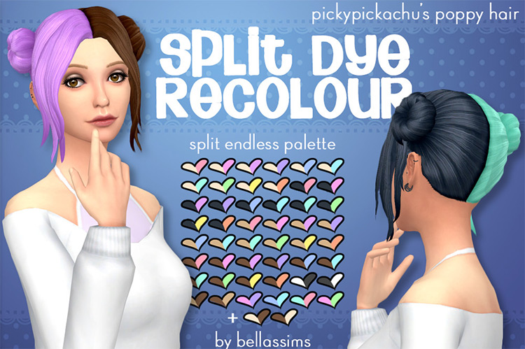 Split Dye Recolor / Sims 4 CC