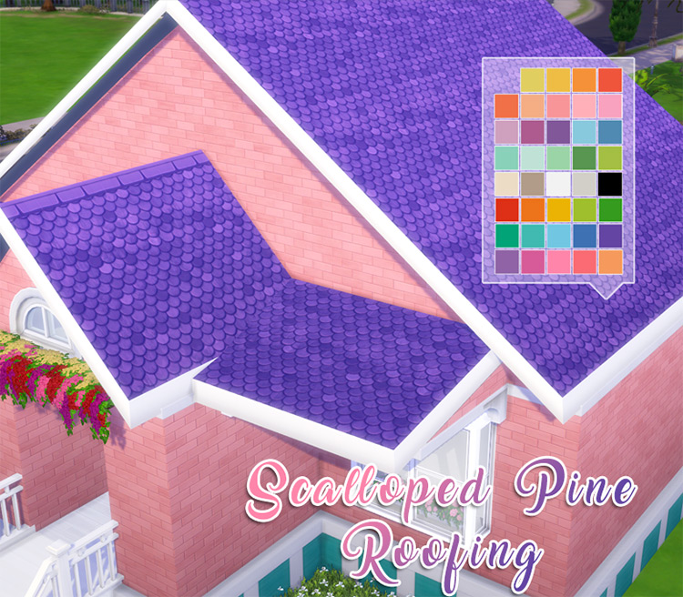 Scalloped Pine Roofing Recolor / Sims 4 CC