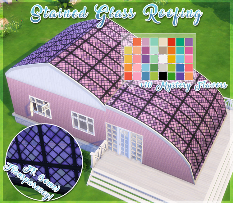 Stained Glass Roofing / Sims 4 CC