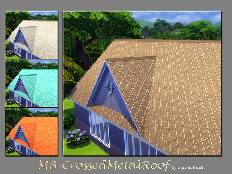 MB-CrossedMetalRoof / Sims 4 CC