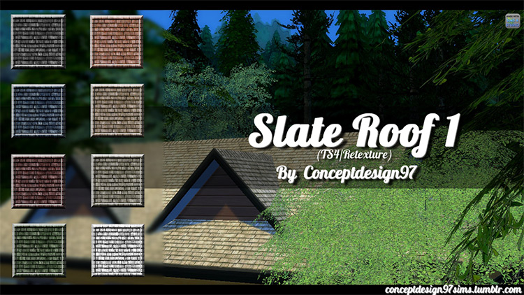 Slate Roof #1 (Retexture) / Sims 4 CC