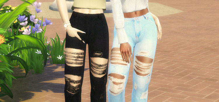 Maxis Match Ripped Jeans CC for The Sims 4 (All Free)