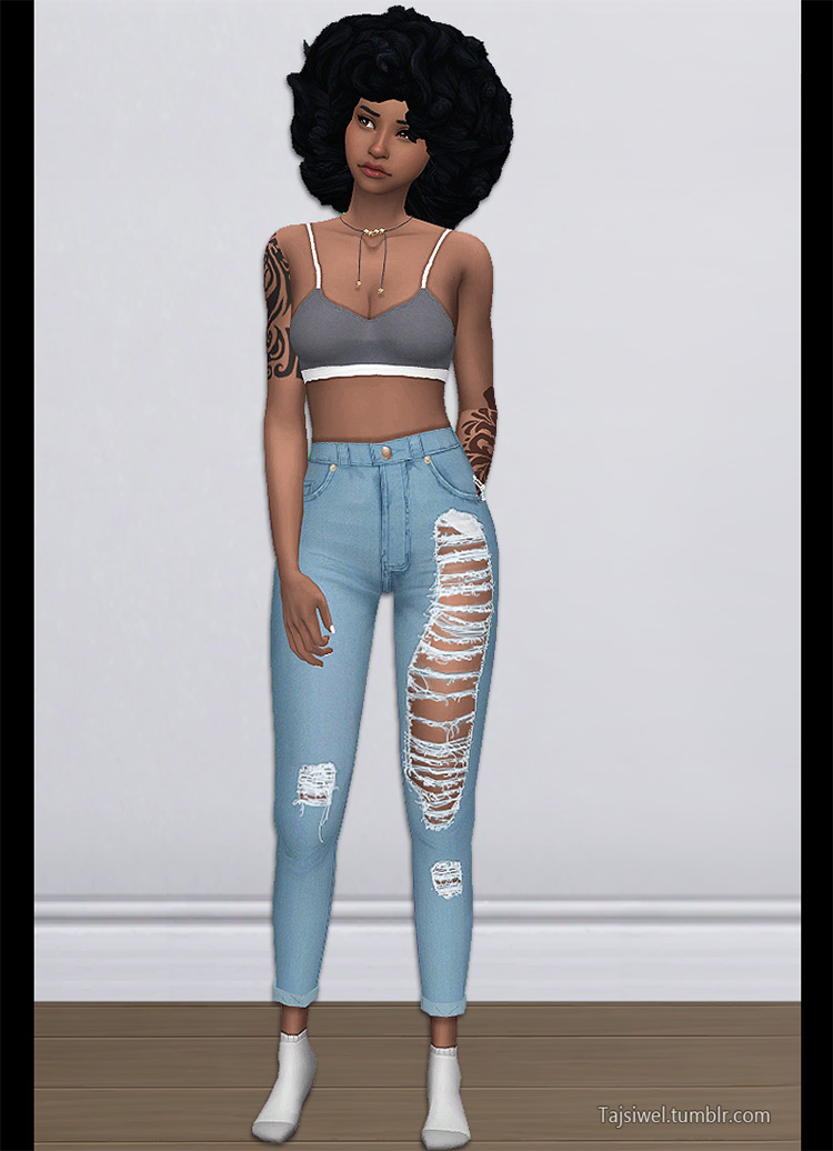 Maxis Match Ripped Jeans CC for The Sims 4  All Free    FandomSpot - 97