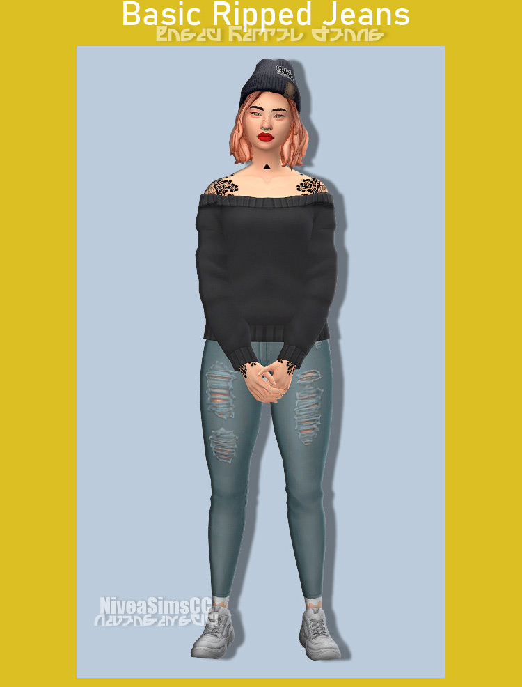 Maxis Match Ripped Jeans CC for The Sims 4  All Free    FandomSpot - 91