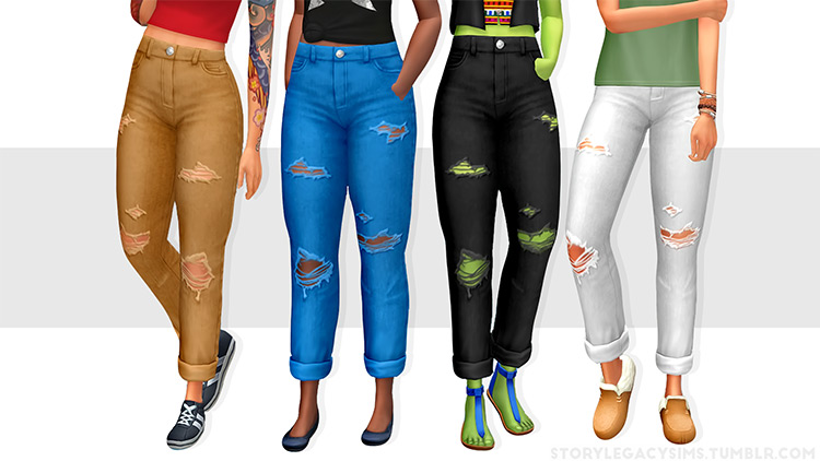 StoryLegacySims’ Ripped Jeans Sims 4 CC