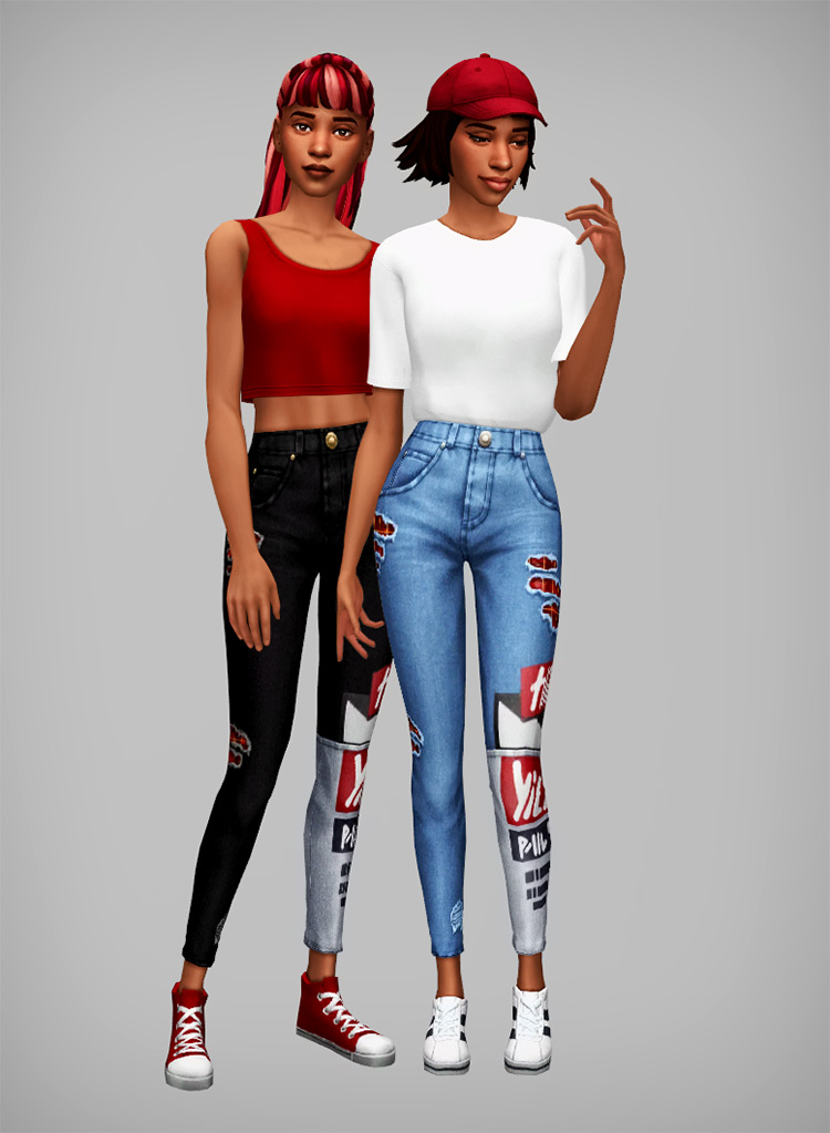 Maxis Match Ripped Jeans CC for The Sims 4  All Free    FandomSpot - 45