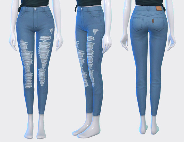 Maxis Match Ripped Jeans CC for The Sims 4  All Free    FandomSpot - 94