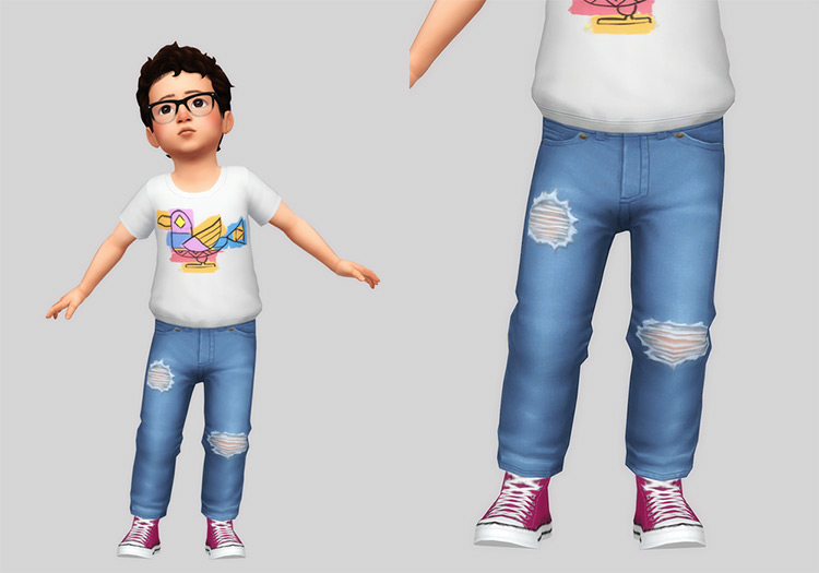 Toddler Ripped Jeans Sims 4 CC