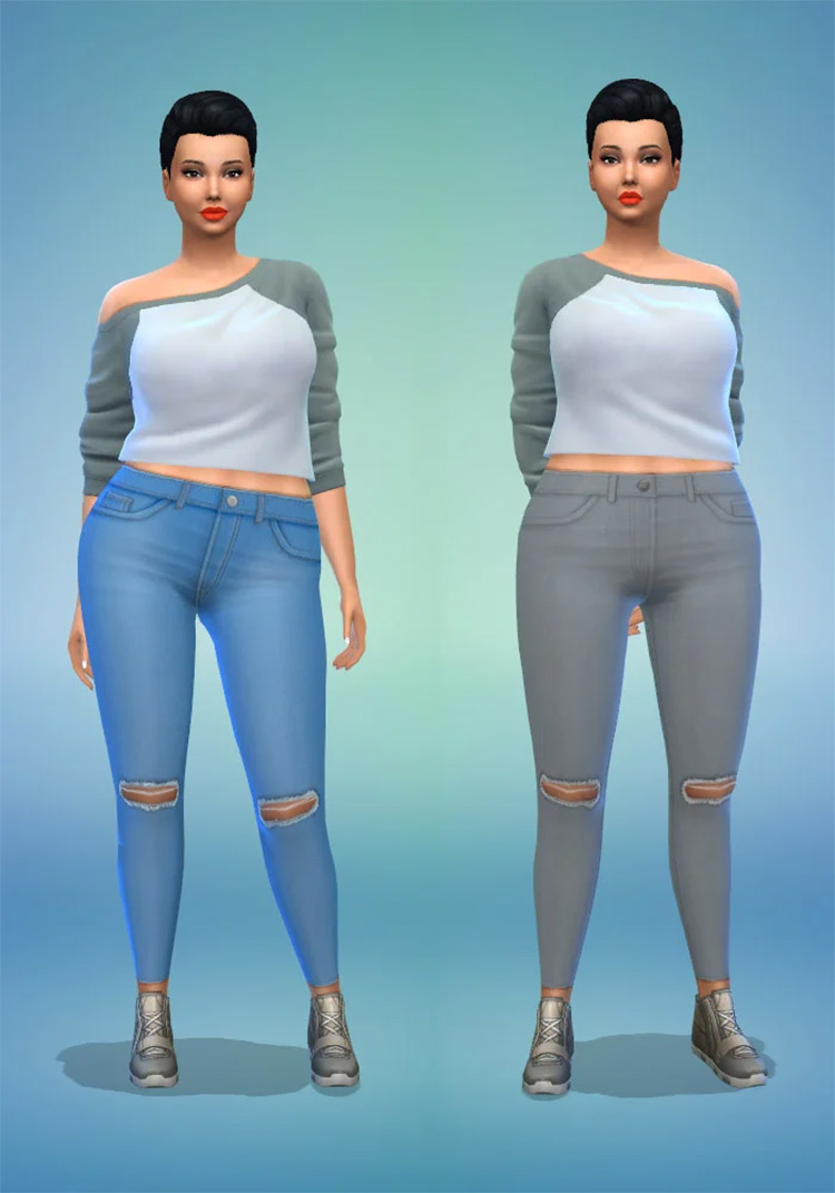 Mile High Ripped Skinny Jeans / Sims 4 CC