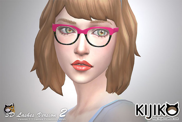 3D Lashes Version2 for Skin Detail [Experimental] by kijiko for Sims 4