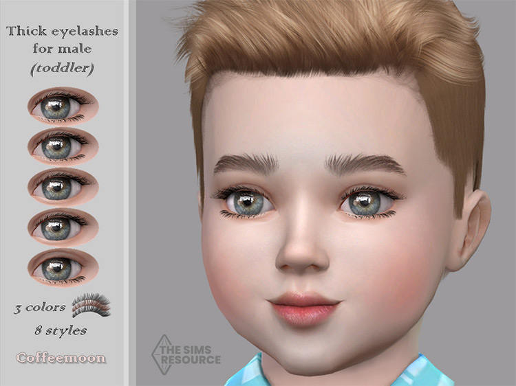 Thick 3D Eyelashes for Male (Toddler) coffeemoon TS4 CC