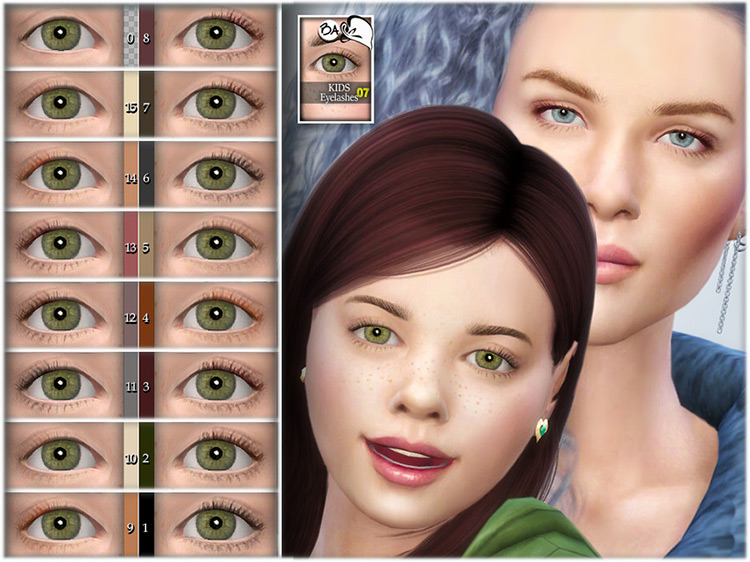 Kids Eyelashes 07 by BAkalia for Sims 4