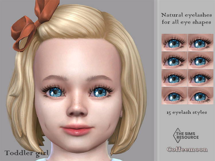 Natural Eyelashes for All Eye Shapes 3D (Toddler) by coffeemoon for Sims 4