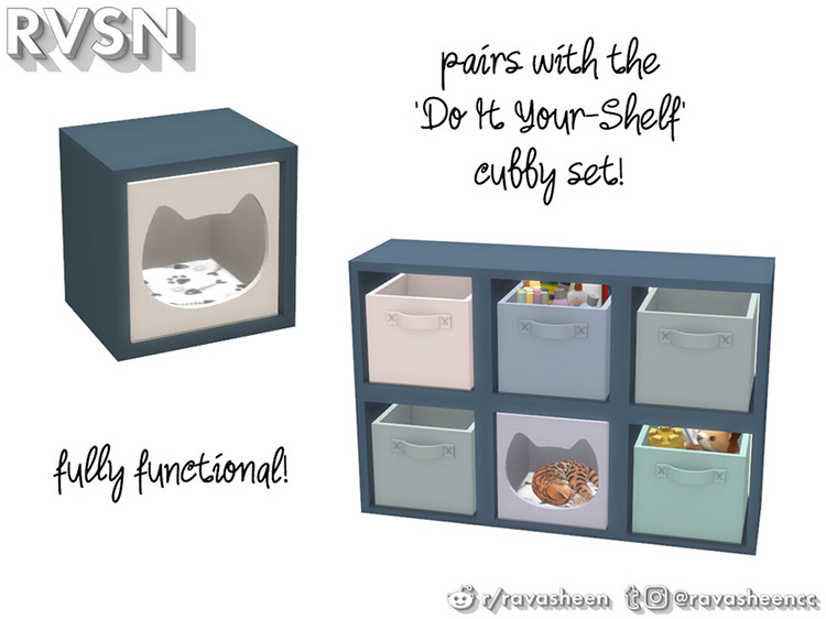 Functional Cubby Bed Insert by Ravasheen for Sims 4