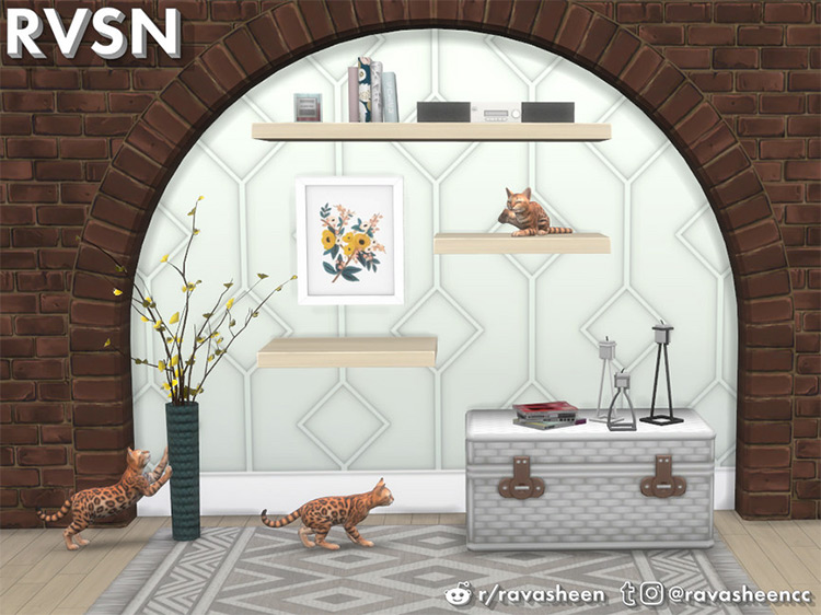 Meow-dern Cat Set by Ravasheen for Sims 4