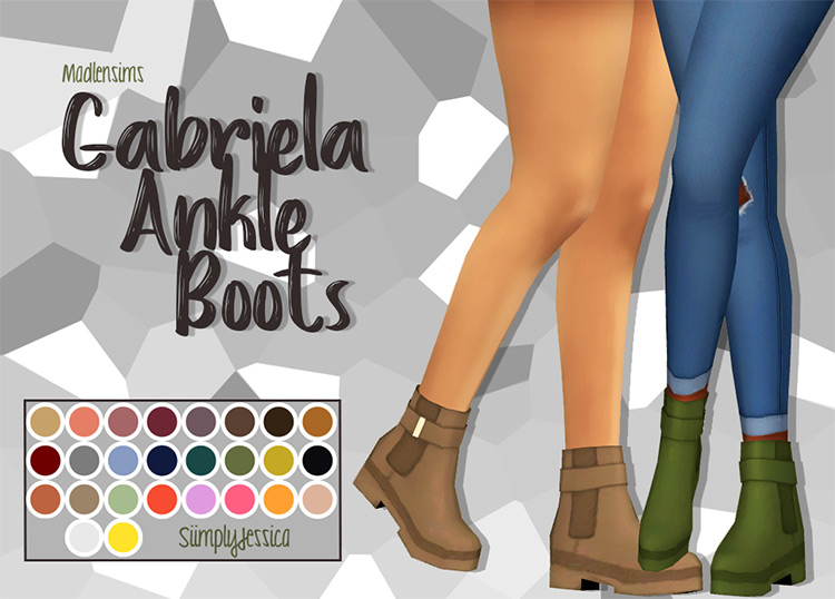 Gabriela Ankle Boots Sims 4 CC