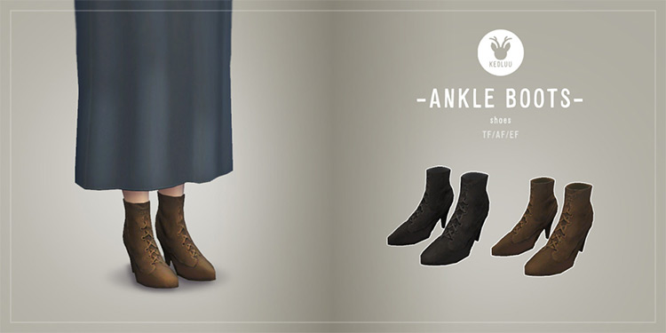 Vintage Ankle Boots for Sims 4