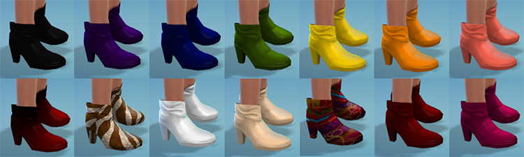 Cuffed Ankle Boot Recolors TS4 CC