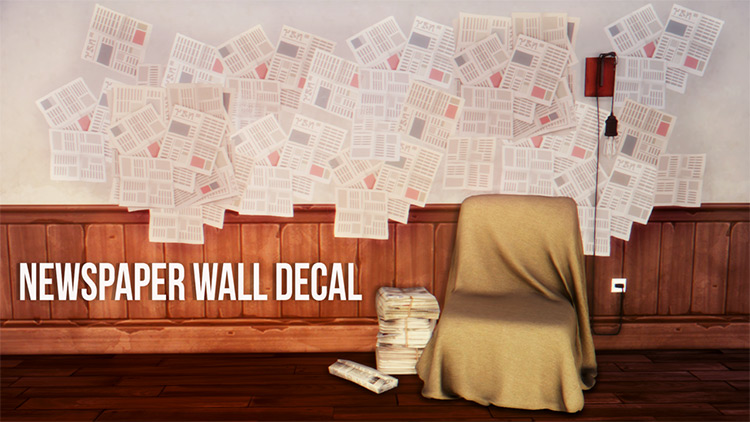 Newspaper Wall Decal / Sims 4 CC