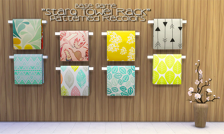 Starq Towel Rack Patterned Recolors / Sims 4 CC