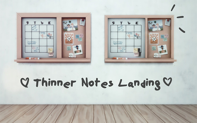 Thinner Uni Notes Landing / Sims 4 CC