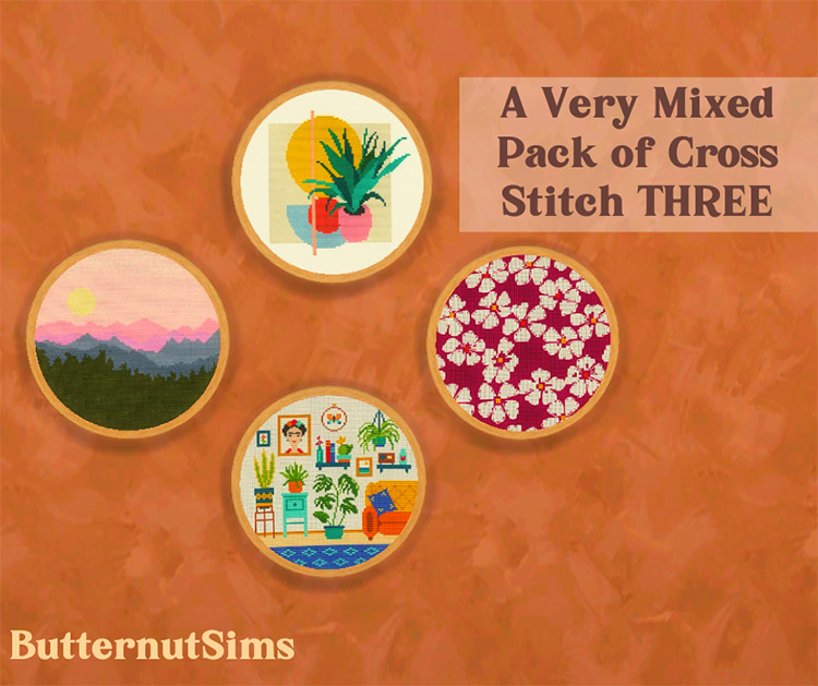 A Very Mixed Pack of Cross Stitch THREE / Sims 4 CC