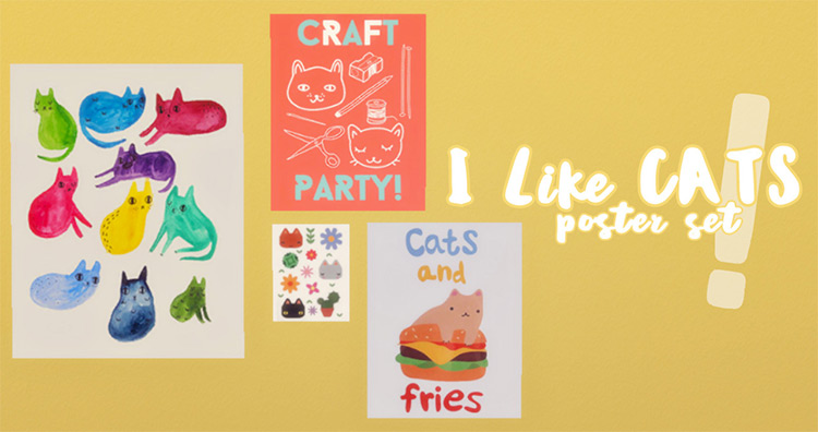 I Like CATS! Poster Set / Sims 4 CC