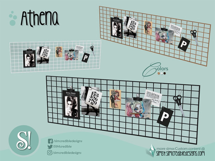 Athena Wall Wire Grid Panel / Sims 4 CC