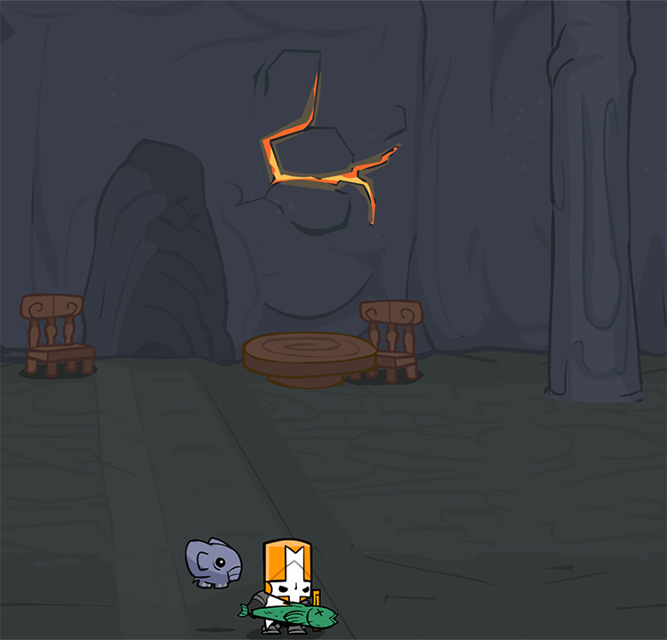 Snoot the Elephant following Orange Knight / Castle Crashers