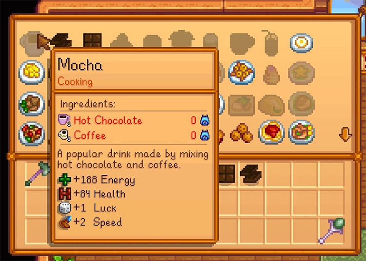 Cocoa Plant & Chocolate Cooking Stardew Valley mod