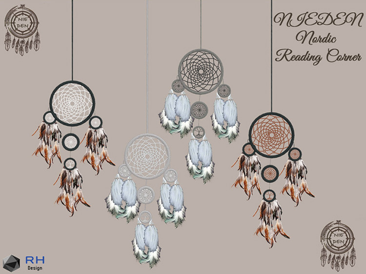 Nieden Nordic Ceiling Dreamcatcher by RightHearted / Sims 4 CC