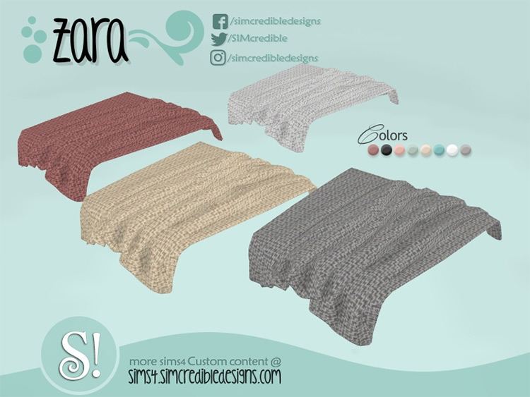 Zara Blanket by SIMcredible! / TS4 CC