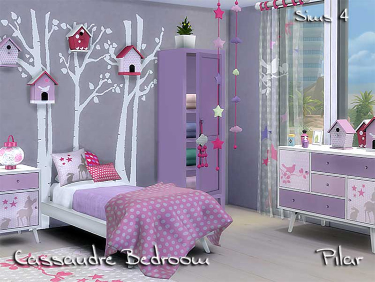 Cassandre Bedroom S4 by Pilar / Sims 4 CC