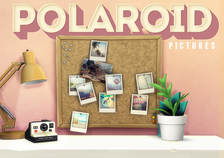 Polaroid Pictures/Books/Lights Decor by littlecakes / Sims 4 CC