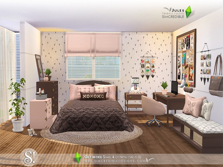 Jules Bedroom Set by SIMcredible! / Sims 4 CC