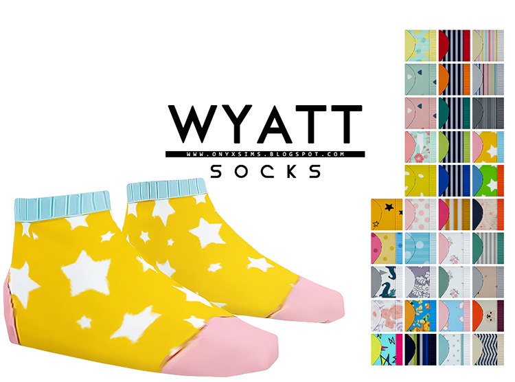 Wyatt Colorful Socks for Tots & Kids by Onyx Sims TS4 CC