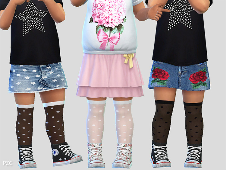 Toddler Socks 02 by Pinkzombiecupcakes Sims 4 CC