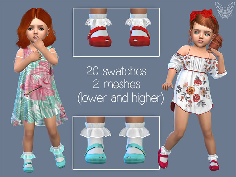 Toddler Frilly Socks 2.0 by Giulietta Sims TS4 CC