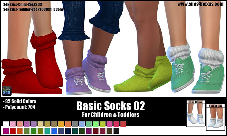 Basic Socks #02 for Children & Toddlers by SamanthaGump TS4 CC