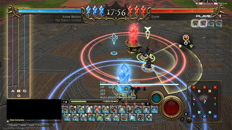 Utilizing the very strong Wind-up Odin Minion to crush Arcana Stones. / FFXIV
