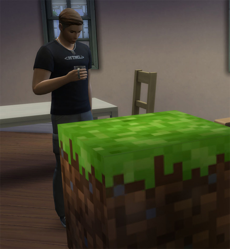 Minecraft Dirt Block Table / TS4 CC