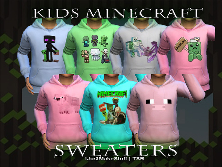 Kids Minecraft Sweaters / Sims 4 CC