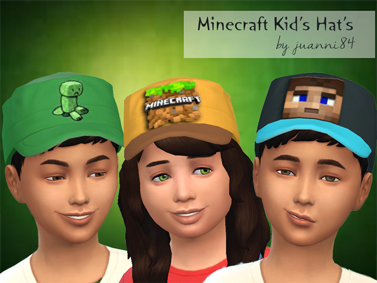 Minecraft Kid’s Hats / TS4 CC