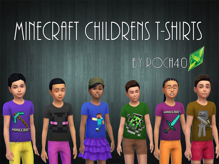 Minecraft Children T-Shirts / Sims 4 CC
