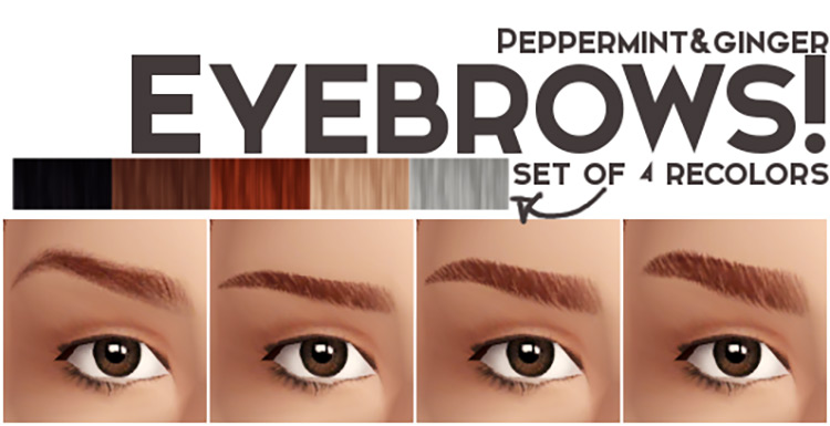 Peppermint & Ginger Eyebrows / Sims 4 CC