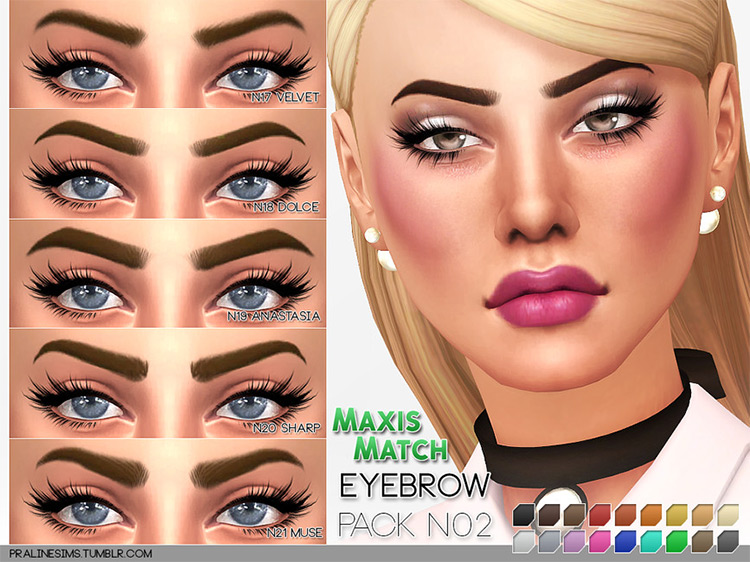 Maxis Match Eyebrow Pack N02 / Sims 4 CC