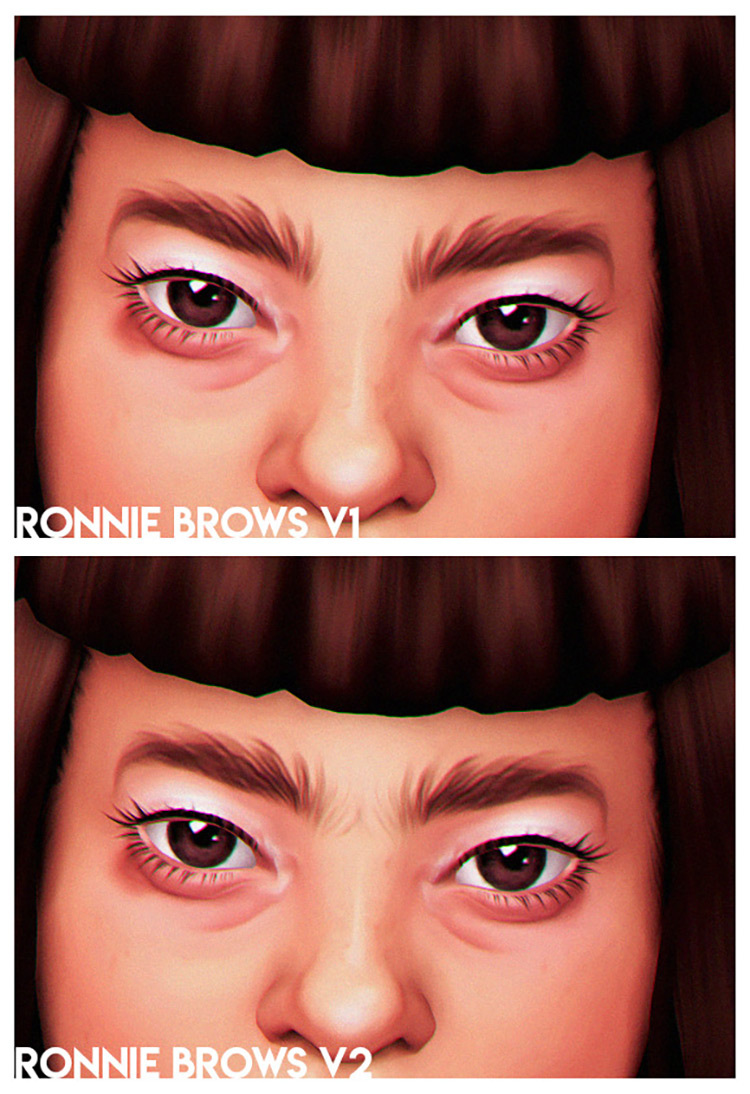 Ronnie Brows V1 & V2 / Sims 4 CC
