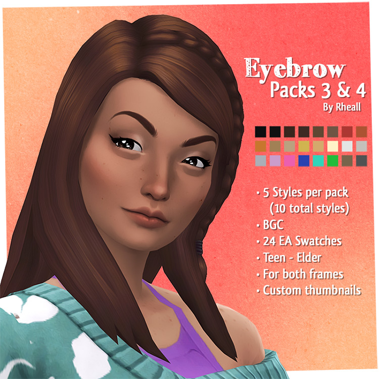 Eyebrow Packs 3 & 4 / Sims 4 CC