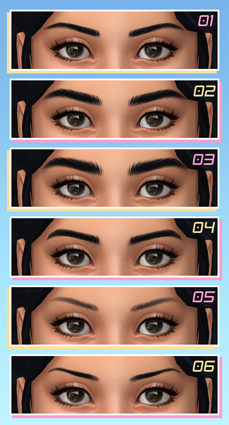 Stretchskeleton Eyebrow Packs 01 and 02 / Sims 4 CC
