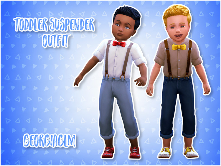 Toddler Suspender Outfit / Sims 4 CC